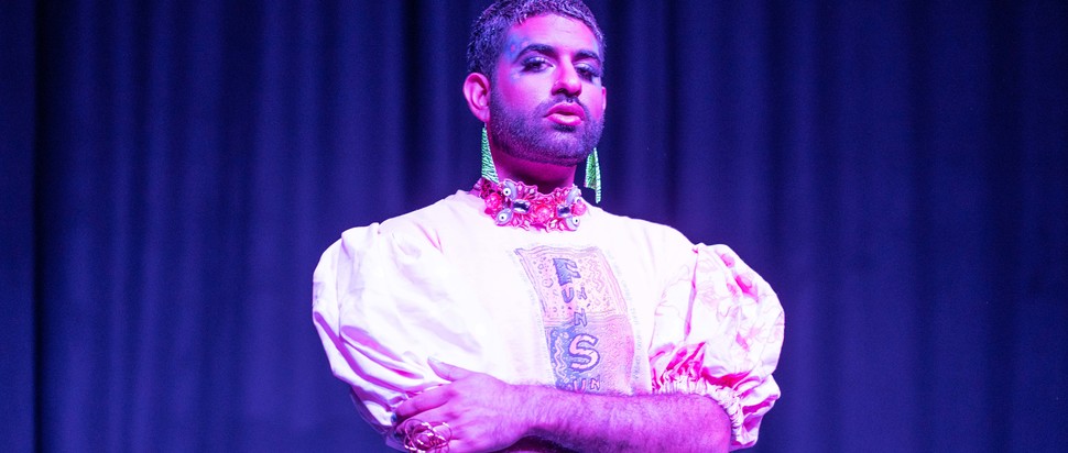 Alok (Alok Vaid-Menon) performing live on stage